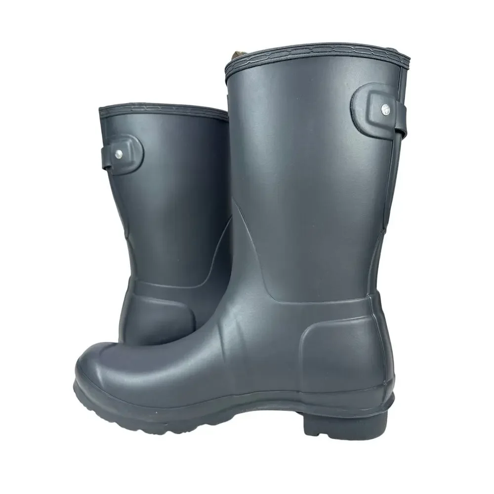 Hunter Original Short Rain Boots Womens 8 Dark Slate Rubber Adjustable‎ Buckle